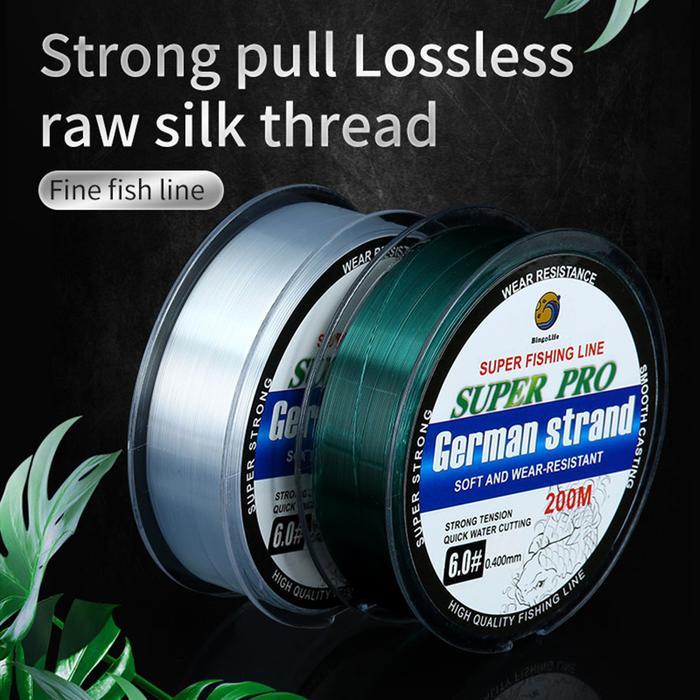Germany Fishing Line 200m Kuat Anti Keriting Senar Peralatan Pancing