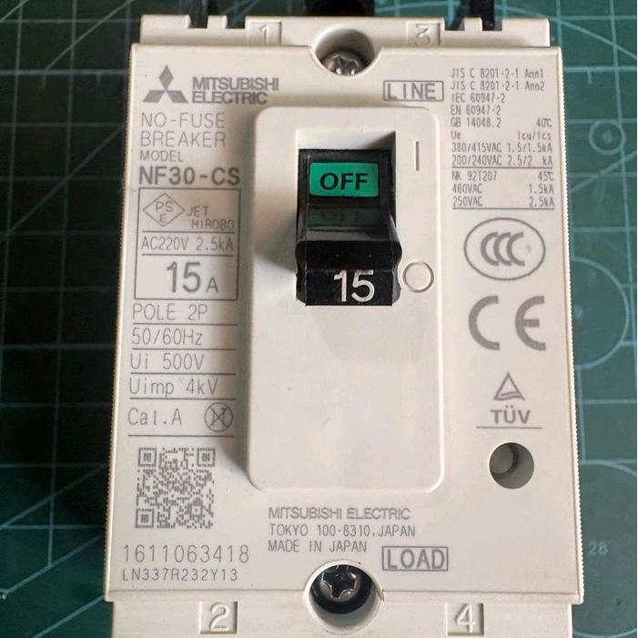 Mitsubishi Electric Nf30-Cs 15A 2P Mccb Asli