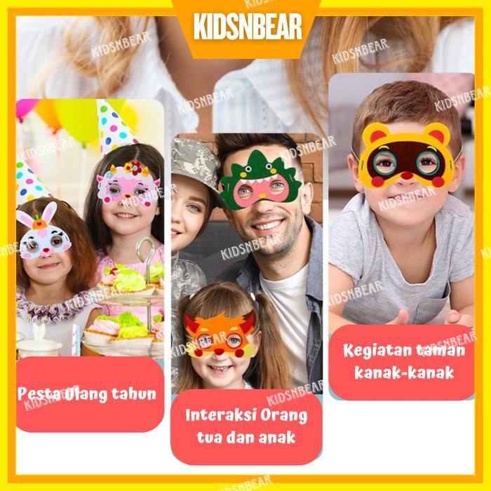 [KIDSBEAR] Mainan Edukasi Anak - Topeng Hewan - Topeng Binatang - DIY Topeng Hewan Bahan Flanel -