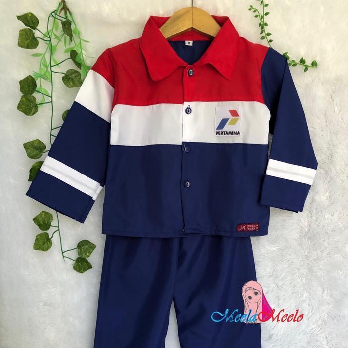 Kostum pertamina anak baju carnaval pertamina seragam pegawai pertamina Fashion