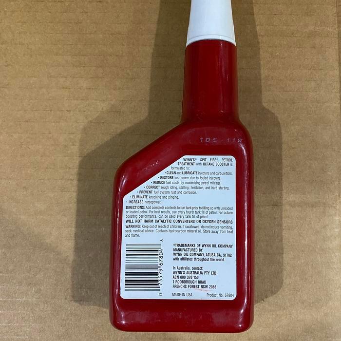 Wynns Spit Fire Petrol Treatment 325 Ml Nos
