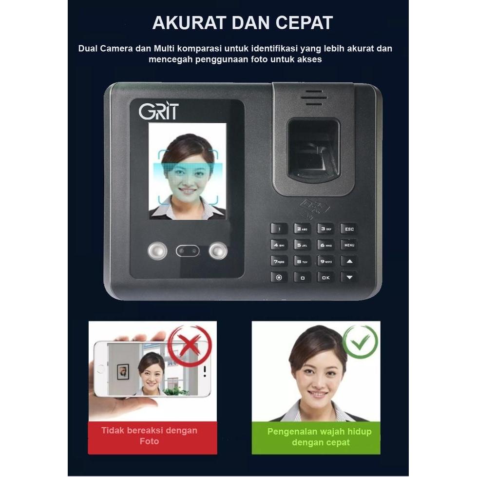 Mesin Absensi Absen Sidik Jari & Wajah/Muka Fingerprint Face Reader