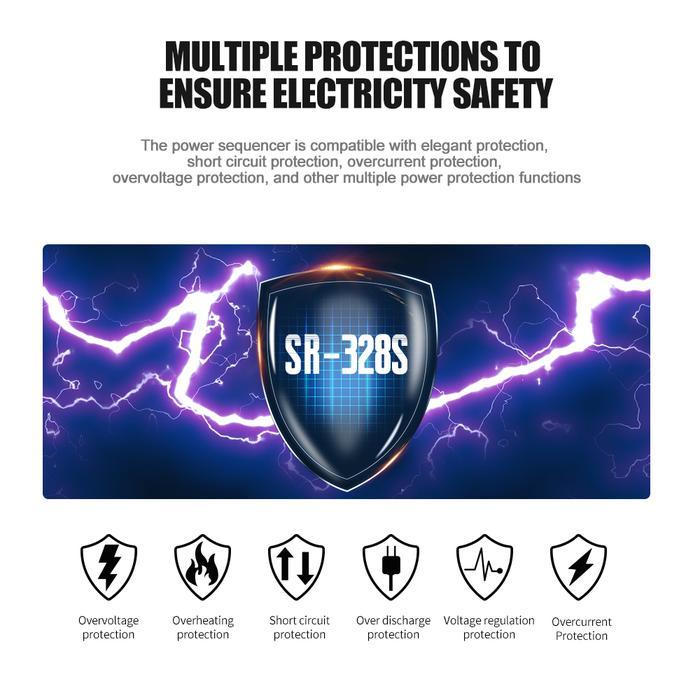 New Baxs Manajer Listrik Sr-328S 40 Amp Power Controller 8-Channel Audio Time System Power Is