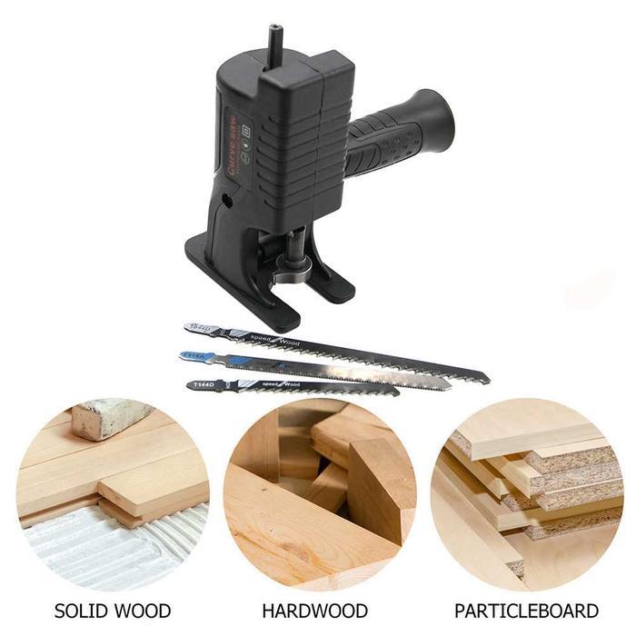 Adaptor Bor Menjadi Gergaji Listrik Mini Portable 3 Mata Chainsaw