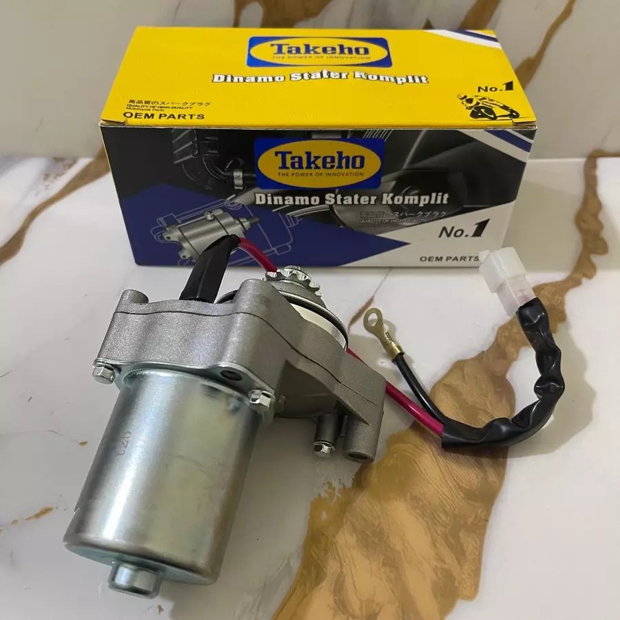 TAKEHO - DINAMO STATER ASSY (KOMPLIT) MOTOR GRAND / SUPRA / SUPRA FIT NEW / PRIMA + KABEL (31200-KTL