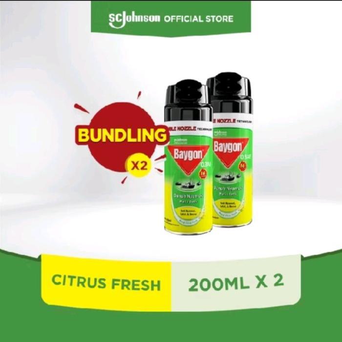` Baygon semprot citrus fresh 200mL x 2 Buah