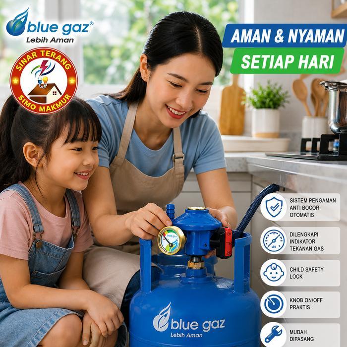 ` BLUE GAZ Regulator Gas PD+Indikator METER ORIGINAL (SNI) I Regulator Gas Blue Gas Drat Ulir