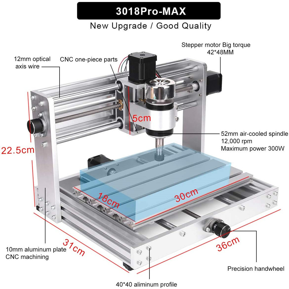 . Twowin 3018 Max 500W Cnc Laser Engraver Diy Cutting Milling Router -