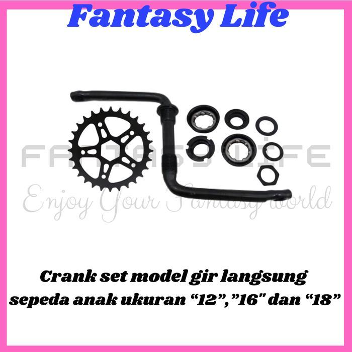 Fantasy Crank Set Crank Gir Langsung Sepeda Ukuran 16 12 16 18 Sepeda Anak