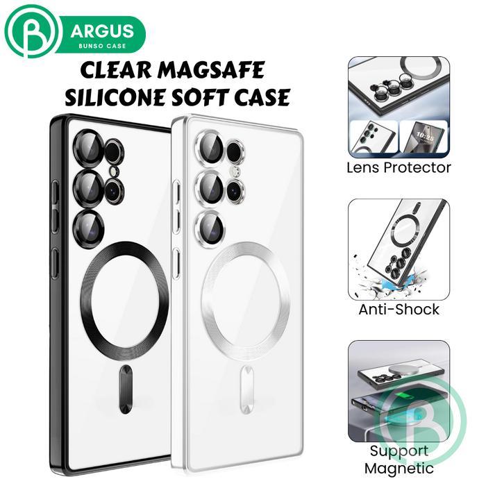 Bunso ARGUS Soft Case untuk SAM S25 Ultra Edge Plus FE S24 S23 S22 S21 5G Clear Magnetic Slim