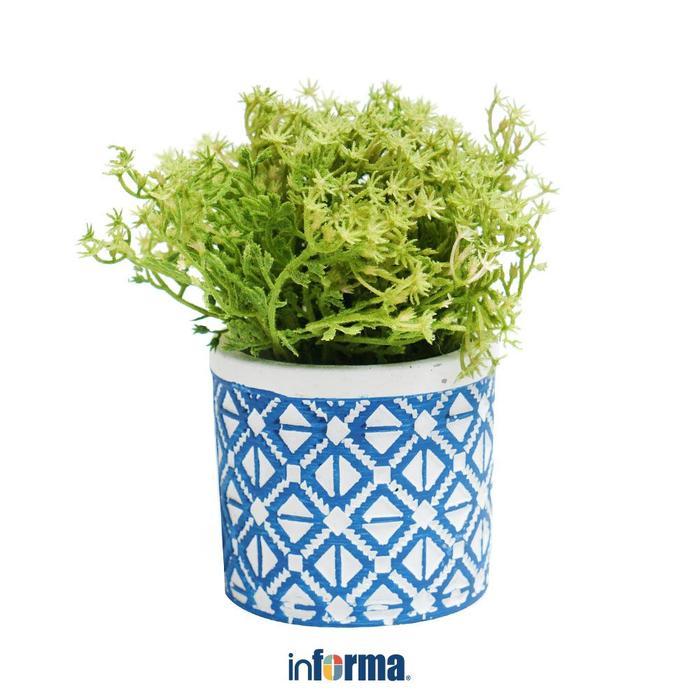 Informa Tanaman Artifisial 15 cm Grass Dengan Pot - Biru Dekorasi Rumah Pajangan Meja Bunga Plastik