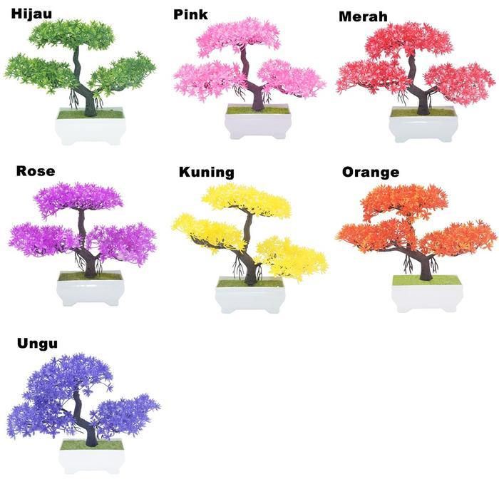 Ornamen Tanaman Hias Bunga Pajangan Dekorasi Rumah ruang tamu / Tanaman Hias Plastik bonsai plus Pot