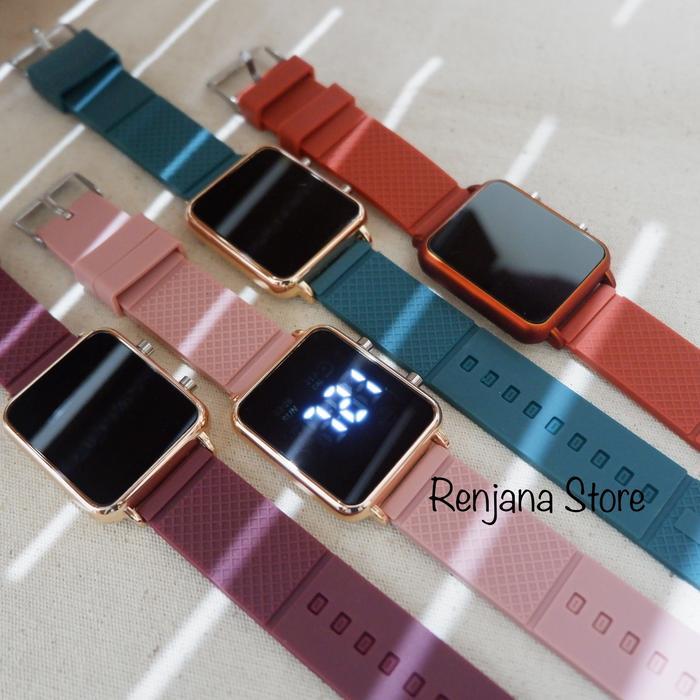 Jam Tangan Wanita LED Digital Cewek Jam LED Watch Kekinian LED Digital Jam Tangan Model Korea Segi