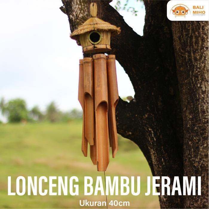 Lonceng Angin Bambu Polos Jerami 40 Cm/ Lonceng Bambu/Genta Angin Bambu Polos/Bali