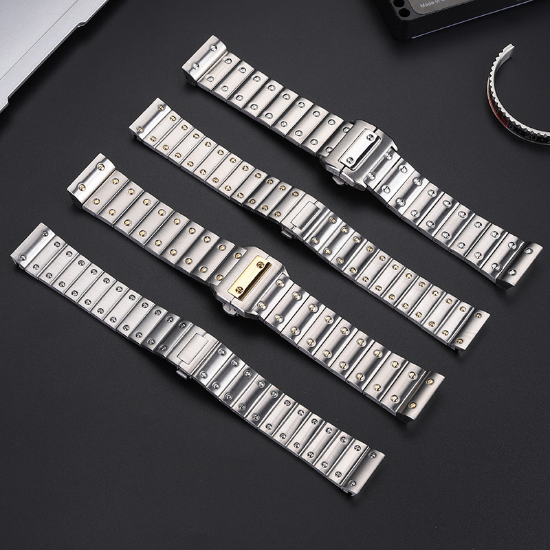 20 23mm Watch band For Cartier Santos 100 Calebo men women Watch Strap Solid Stainless Steel