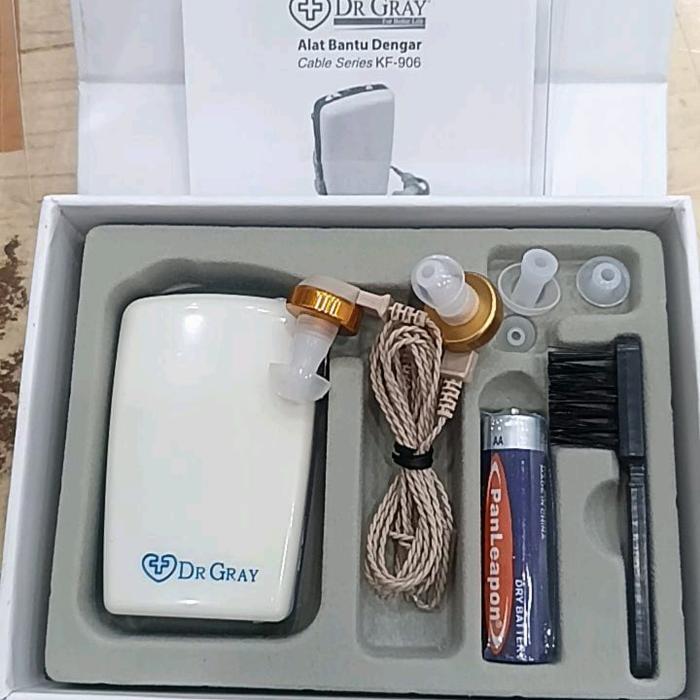 Sepasang Alat bantu dengar DR Gray KF906B2 kabel kanan kiri