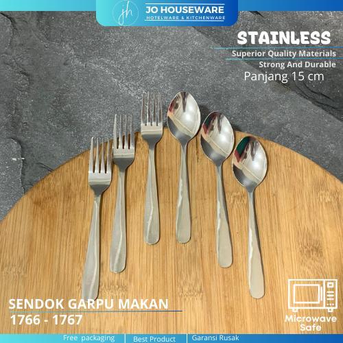Sendok garpu kecil stainless steel / sendok garpu satinless premium antikarat SET 18 PCS 1766 1767
