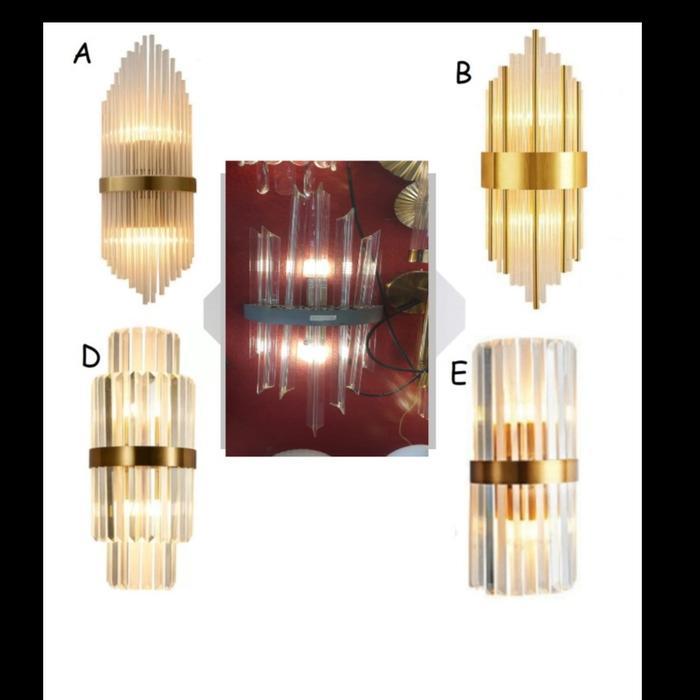 DISKON FL 880 LAMPU DINDING KRISTAL MODERN KLASIK GOLD MEWAH DEKORASI HIAS
