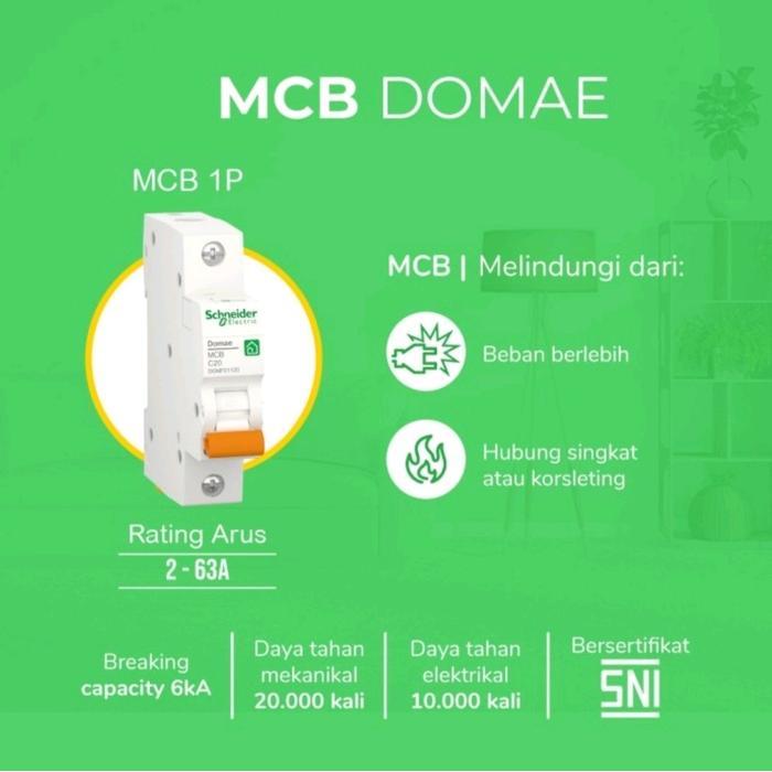 Mcb Schneider Domae C6 1P / Schneider Electric Mcb Domae C6 1P #Gratisongkir