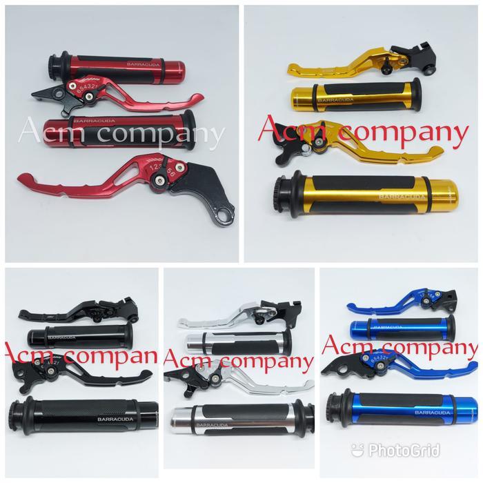 Ready PAKET VARIASI HANDLE REM CNC+GRIP BARACUDA JALU MIO SOUL-SPORTY-SMILE