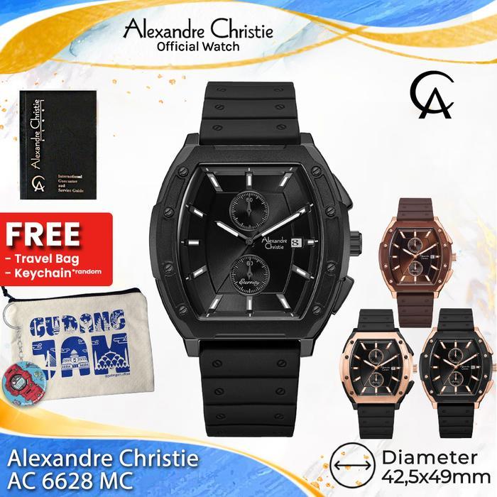 PROMO BESAR Alexandre Christie Pria AC 6628 MC AC 6628 AC6628MC Rubber Strap
