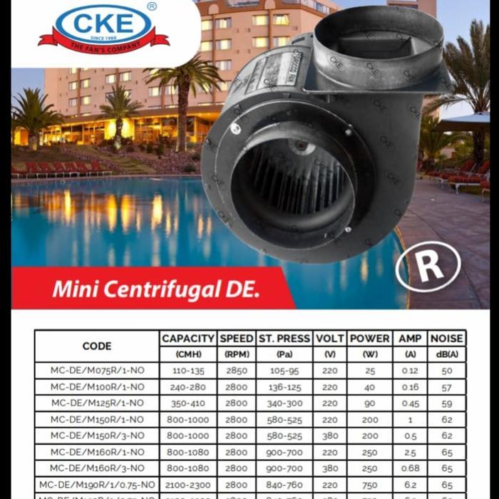 Mini Centrifugal Fan CKE MC-DE/M160R/3 Exhaust Blower Keong 380volt