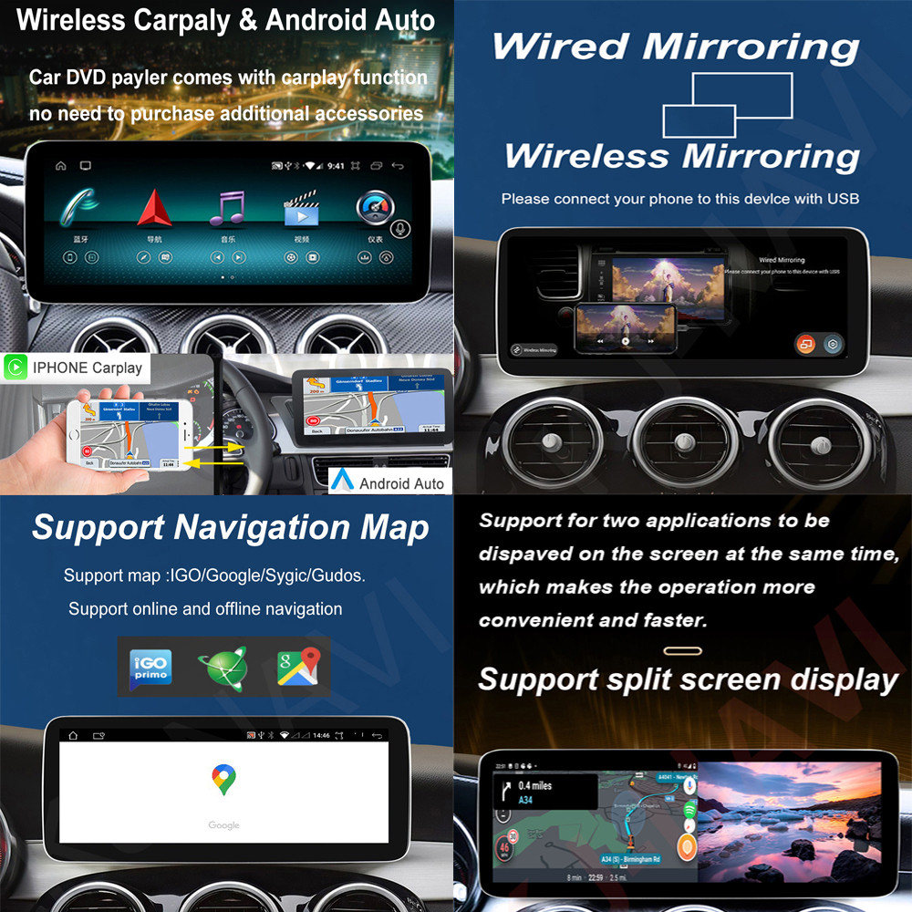 " 8.8 Android 13 For Mercedes Benz C Grade W204 2011-2014 Car "