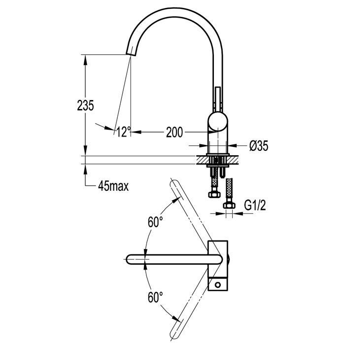 Keran Sink Kran Cuci Piring Dapur Kran Air PALOMA FCP 1851