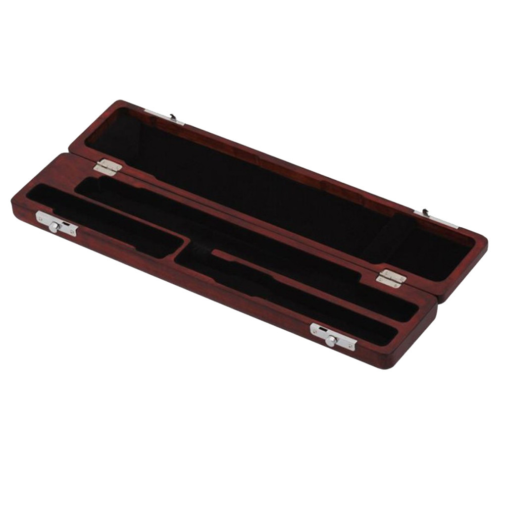 . High Quliaty 17 Hole Flute Case Mahogany Wood B Foot Flute Hard Case -