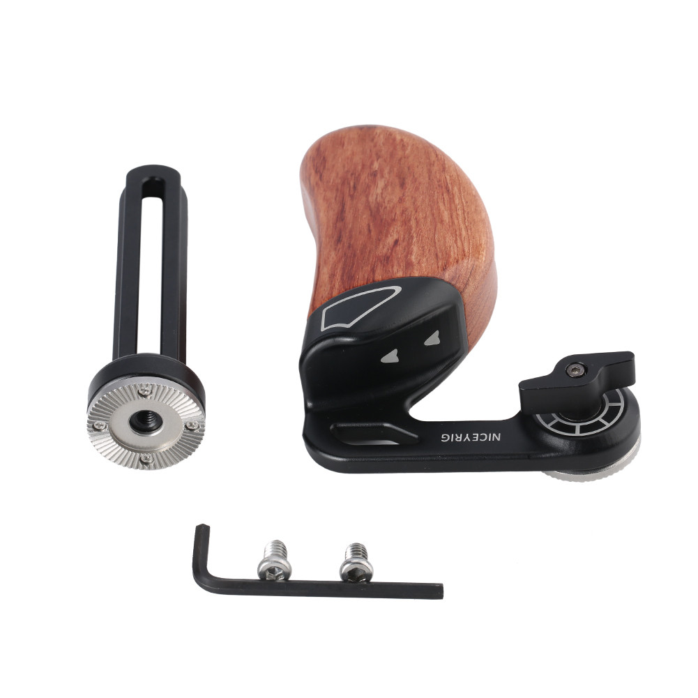 . Niceyrig Side Wooden Handle (Right) With Arri Rosette Mount Top Nato -