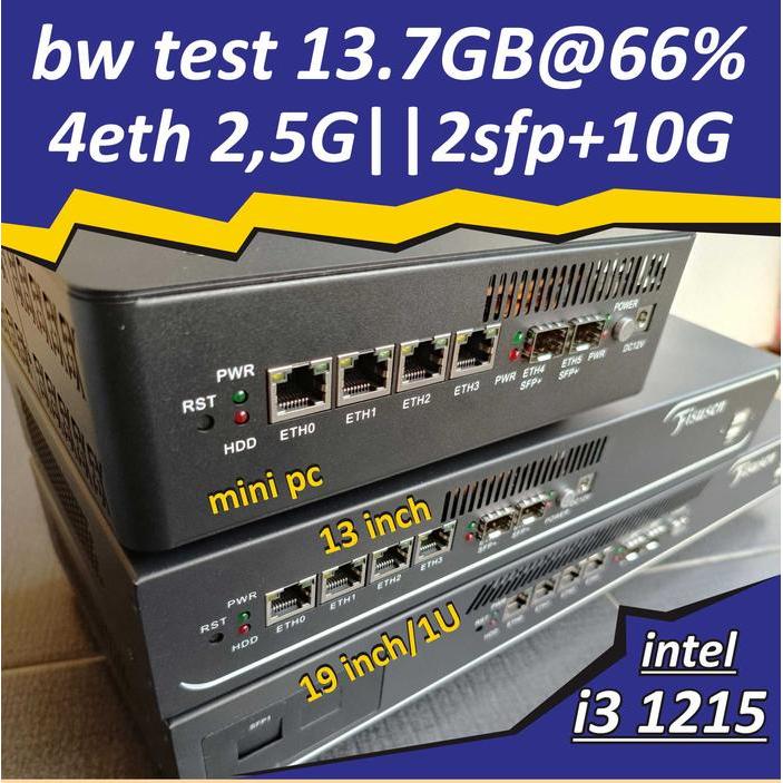 Mikrotik X86 8 Core 4.5 Ghz Industrial Mini Pc 4 Ether 2.5G 2 Sfp+ Level 6 Ros Industrial Fisusen