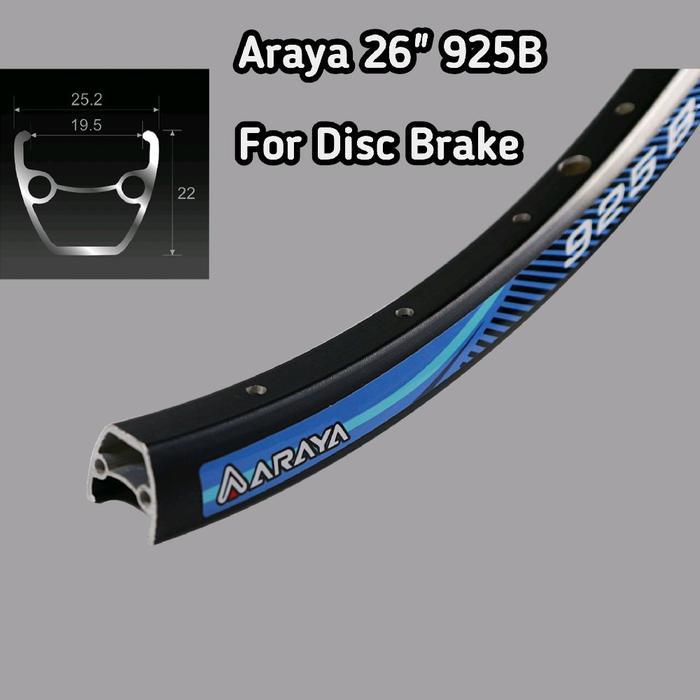 Rims Velg 26 ARAYA 925B Disc Brake 32 Hole Sepasang Velg Disc Double Wall