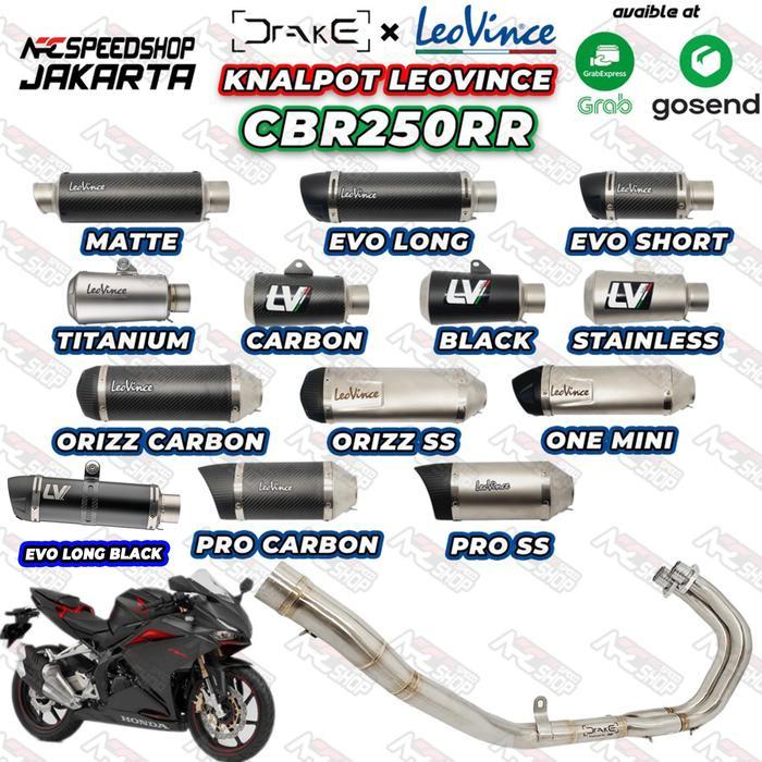 Knalpot Leovince GP Corsa Short + Header Drake R9 Honda CBR250RR