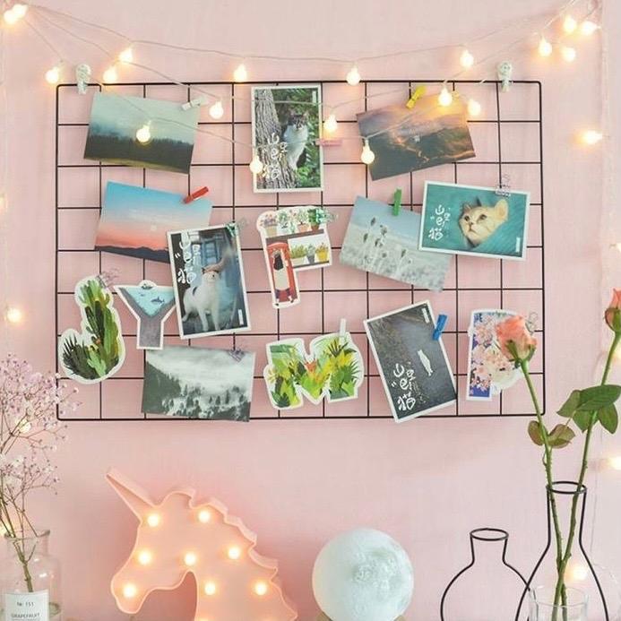 HIJANG hiasan dinding wire grid polaroid WIRE GRID WIRE MESH KOTAK BESI Aesthetic