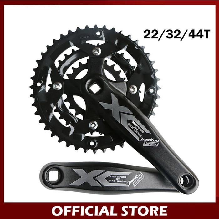 Jiankun Xc Crankset Triple Crank 170 Mm Square Kotak Bcd 104 Hitam