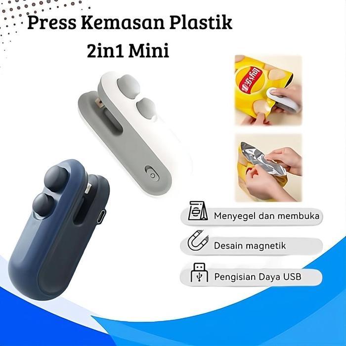 Mesin Penyegel Plastik Vakum Mini Portabel Isi Ulang USB untuk Makanan