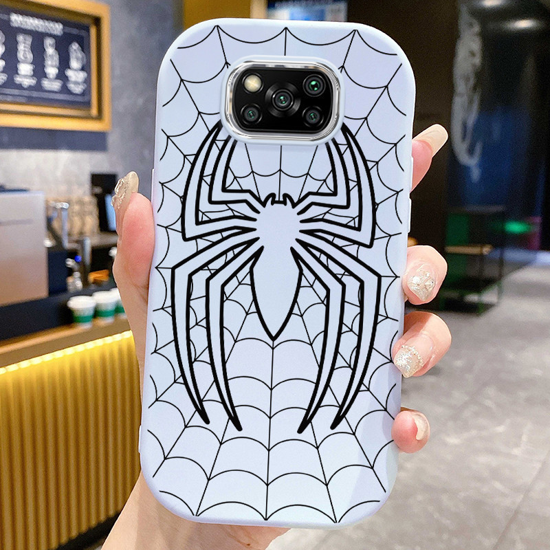 Casing Hp Untuk Xiaomi POCO X3 POCO X3 Pro POCO X3 GT POCO X3 NFC Case Pola jaring laba-laba Kasing 
