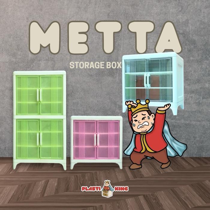 Plastiking Metta Food Cabinet Rak Plastik Serbaguna Minimalis Lemari Aesthetic Rak Makeup Tas Dapur