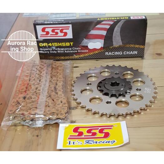Gear Set SSS 415 Smash / Shogun 125 / Axelo & Rantai SSS HSBT Gold