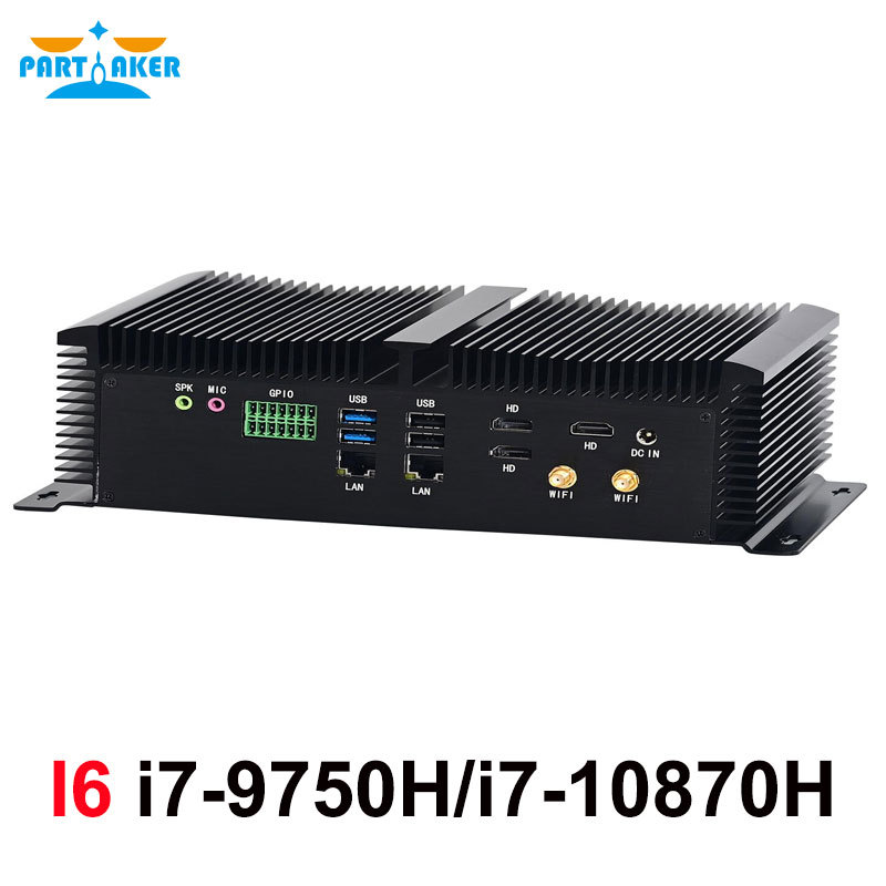 . Industrial Fanless Mini Pc Intel Core I7 10870H I7 9750H I5 10200H -