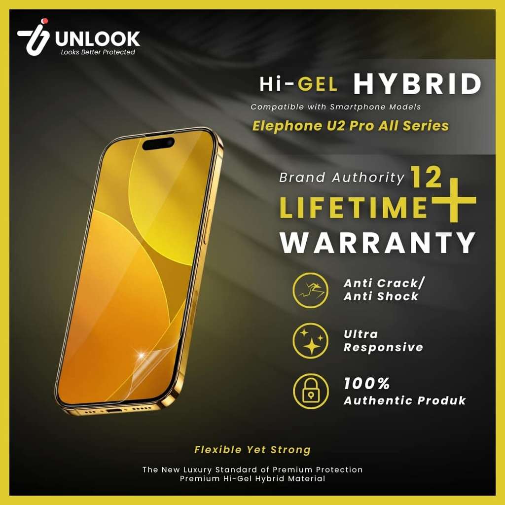 UNLOOK Hi-GEL Hybrid Pelindung Layar Terbaik for Elephone U2 Pro, U2, U Pro, S2 Plus, S2, P9000 - An