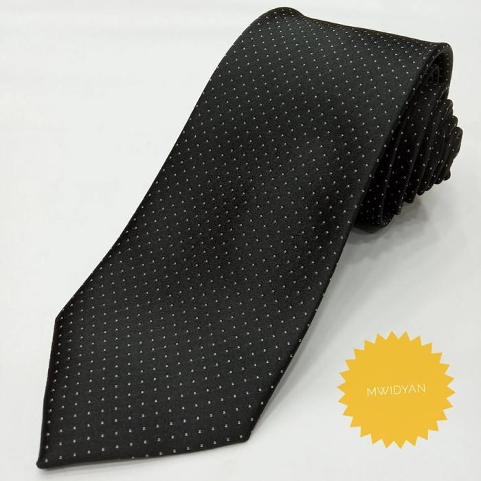 Dasi Panjang Manual Hitam Motif Formal Pria - Hitam 06