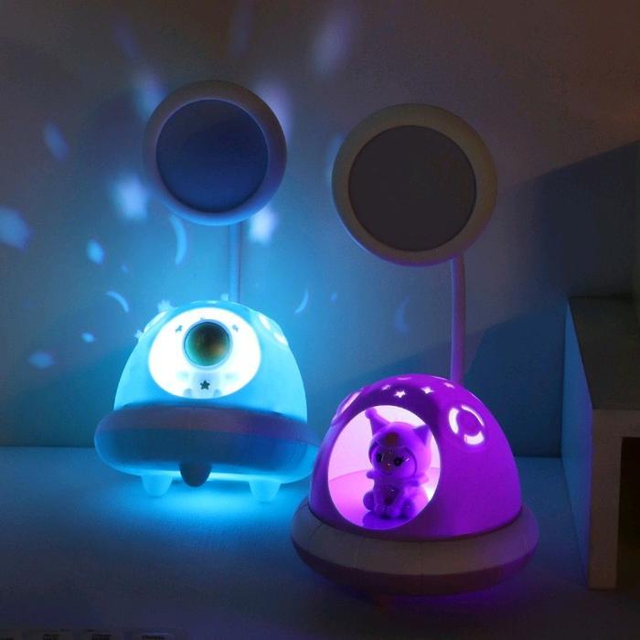Lampu Proyektor / Lampu meja baca belajar Astronot desk lamp Usb Baterai