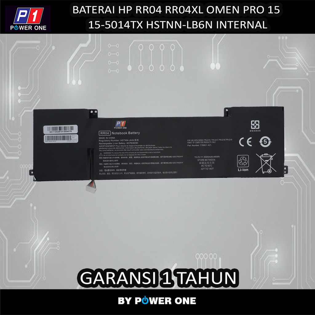 Baterai HP RR04 RR04XL Omen Pro 15 15-5014tx HSTNN-LB6N Internal
