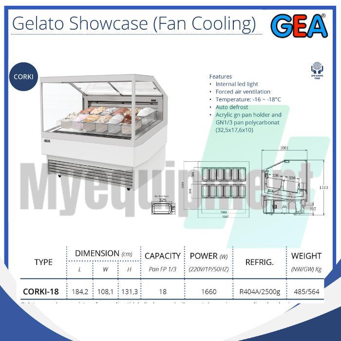 GELATO SHOWCASE FAN COOLING DISPLAY GELATO ES KRIM  GEA CORKI-18