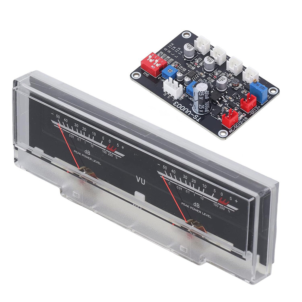 1 Pc Vu Meter With Driver Board Kit, Power Adjustment, Db Meter With Backlight, Dual Analog Vu Meter