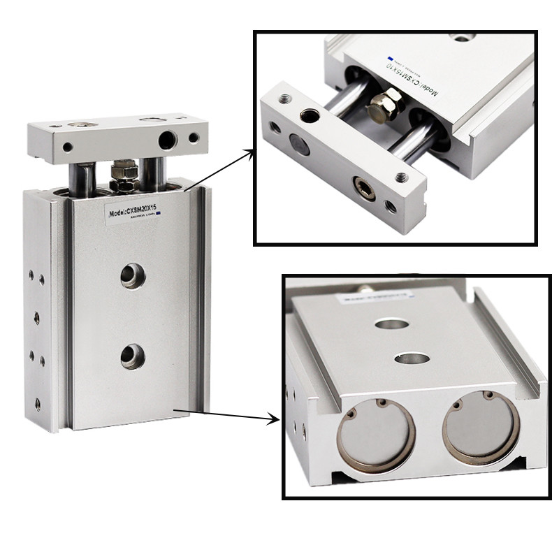 High Quality Pneumatic Cylinder Small Pneumatic Double-Axis Tr Double-Rod Cylinder