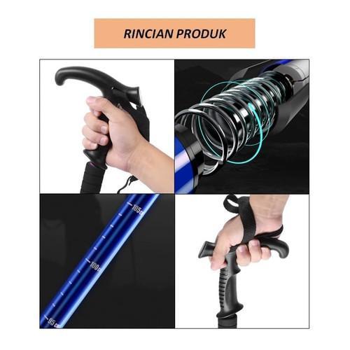 Tongkat Trekking Tongkat Lipat Besi Alat Bantu Jalan Lansia Hiking