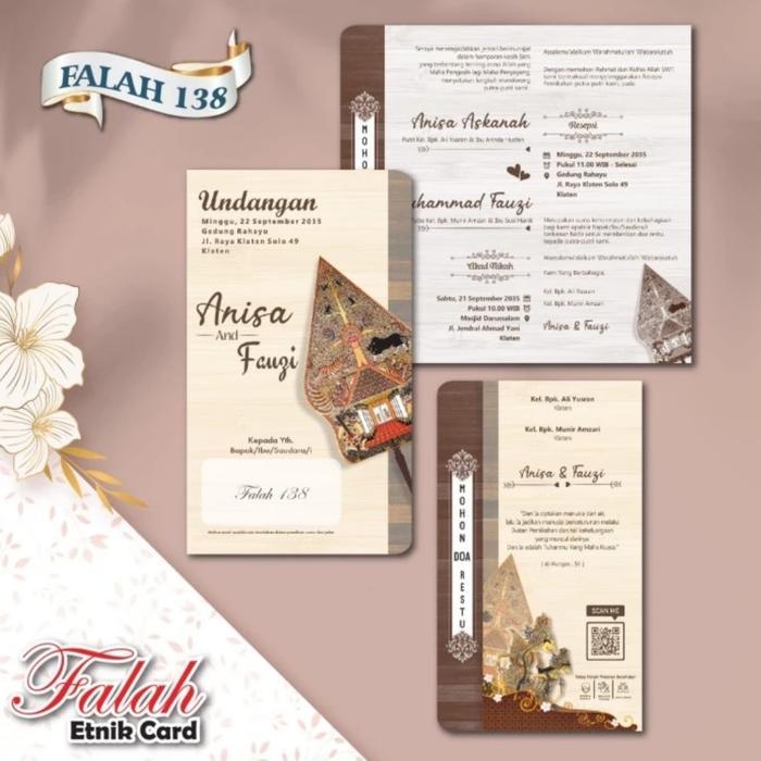 FALAH 138 Blangko Undangan Pernikahan Kartu Undangan Nikah Undangan Nikah Khitanan Anak Nuansa