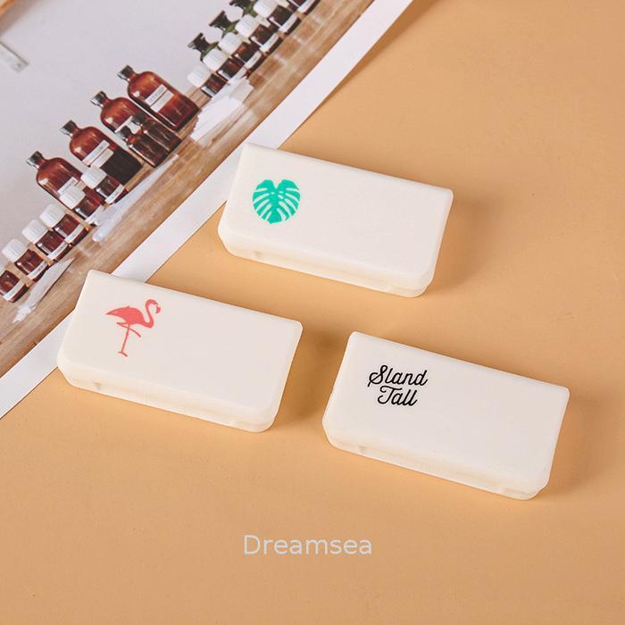 Mini Portable Pill Box Fashion Three Grid Cartoon Week Pill Box